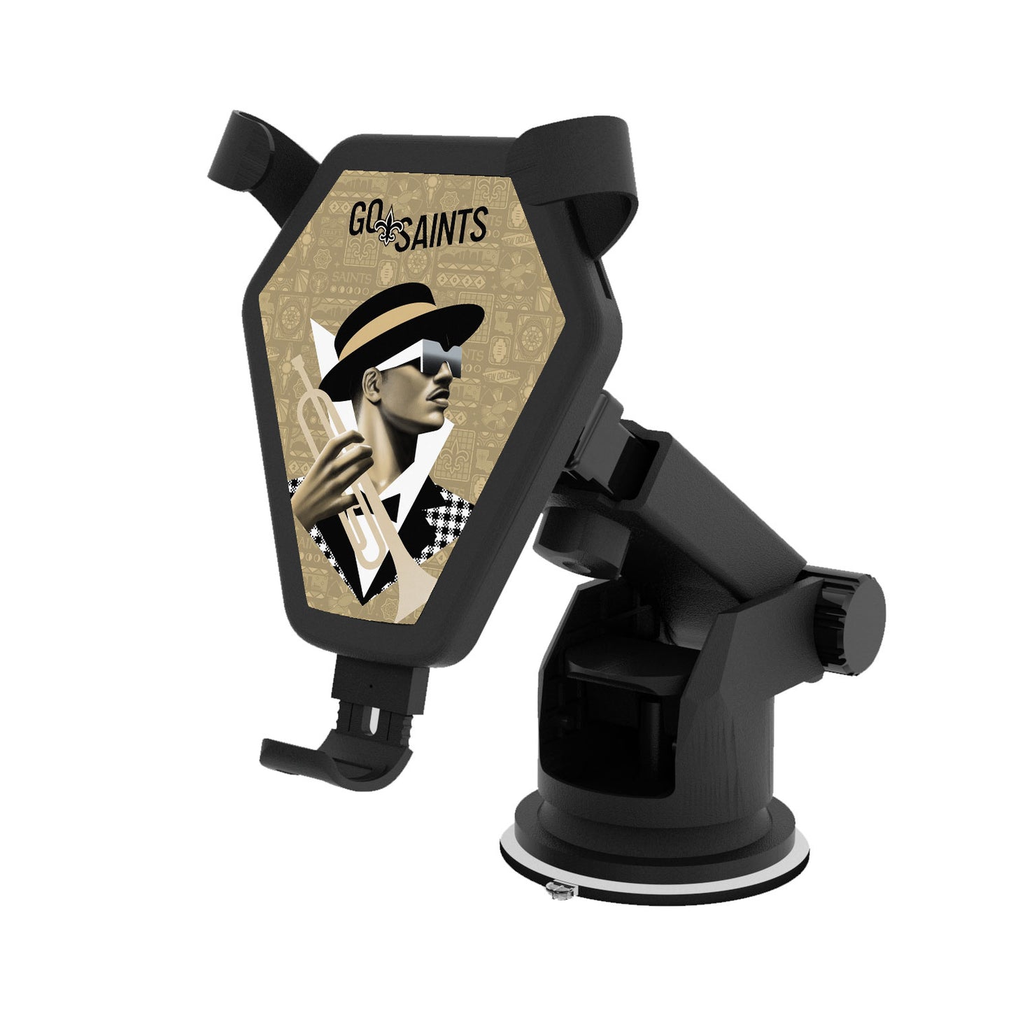 Keyscaper Black New Orleans Saints Wireless Car Charger