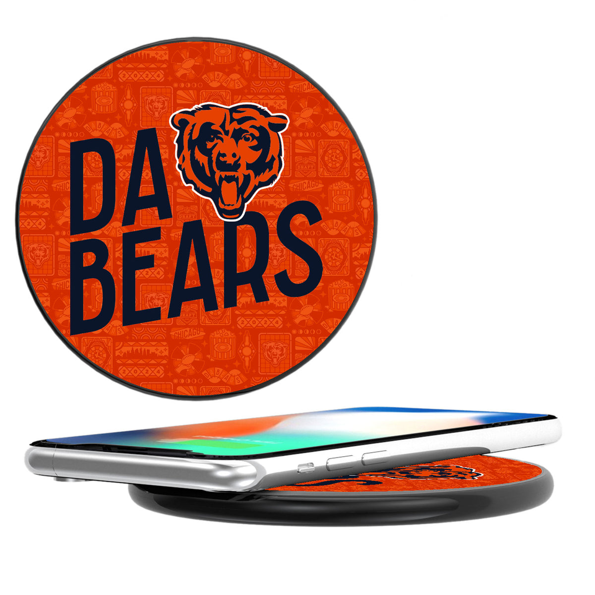 Keyscaper Black Chicago Bears Illustrated Wireless Charger