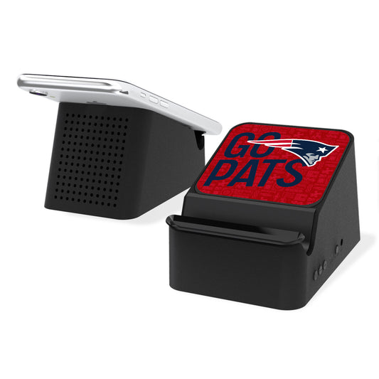 Keyscaper Black New England Patriots Wireless Charging Station & Bluetooth Speaker