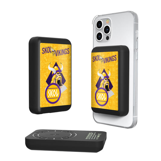 Keyscaper Black Minnesota Vikings 5000mAh Wireless Magnetic Power Bank