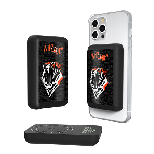 Keyscaper Black Cincinnati Bengals 5000mAh Wireless Magnetic Power Bank