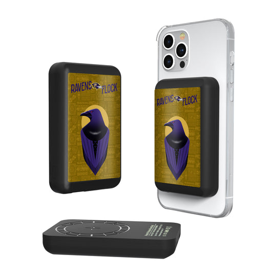 Keyscaper Black Baltimore Ravens 5000mAh Wireless Magnetic Power Bank