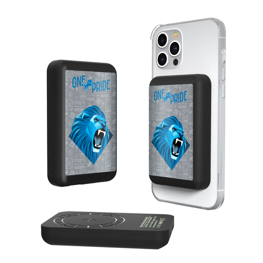 Keyscaper Black Detroit Lions 5000mAh Wireless Magnetic Power Bank