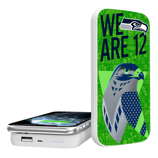 Keyscaper White Seattle Seahawks 5000mAh Wireless Illustrated Power Bank