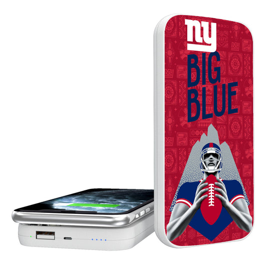 Keyscaper White New York Giants 5000mAh Wireless Illustrated Power Bank