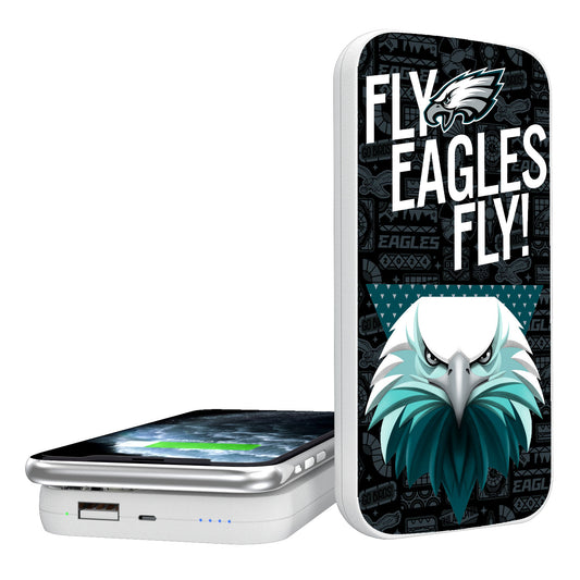 Keyscaper White Philadelphia Eagles 5000mAh Wireless Illustrated Power Bank