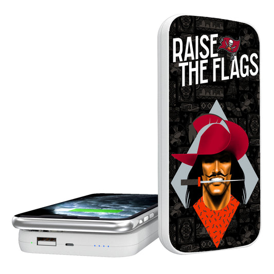 Keyscaper White Tampa Bay Buccaneers 5000mAh Wireless Illustrated Power Bank