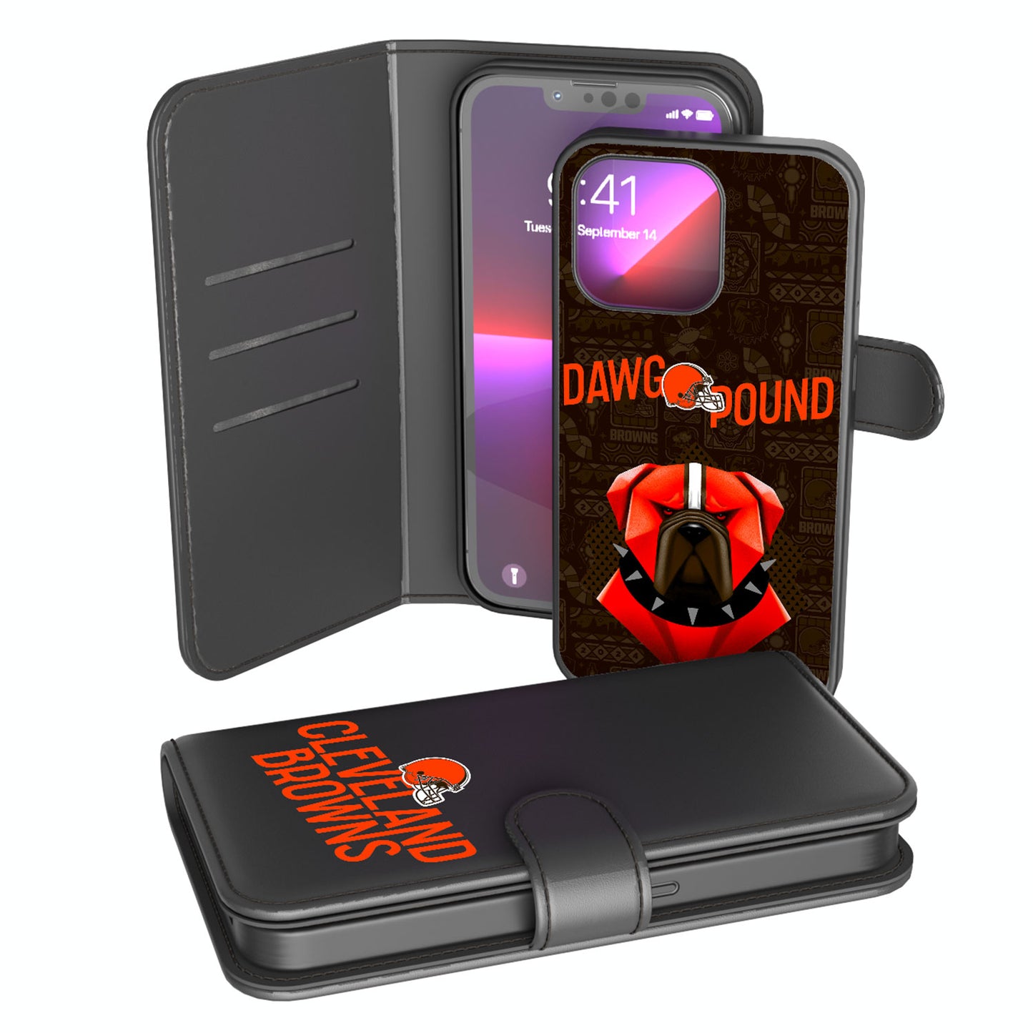 Keyscaper Black Cleveland Browns iPhone Wallet Case
