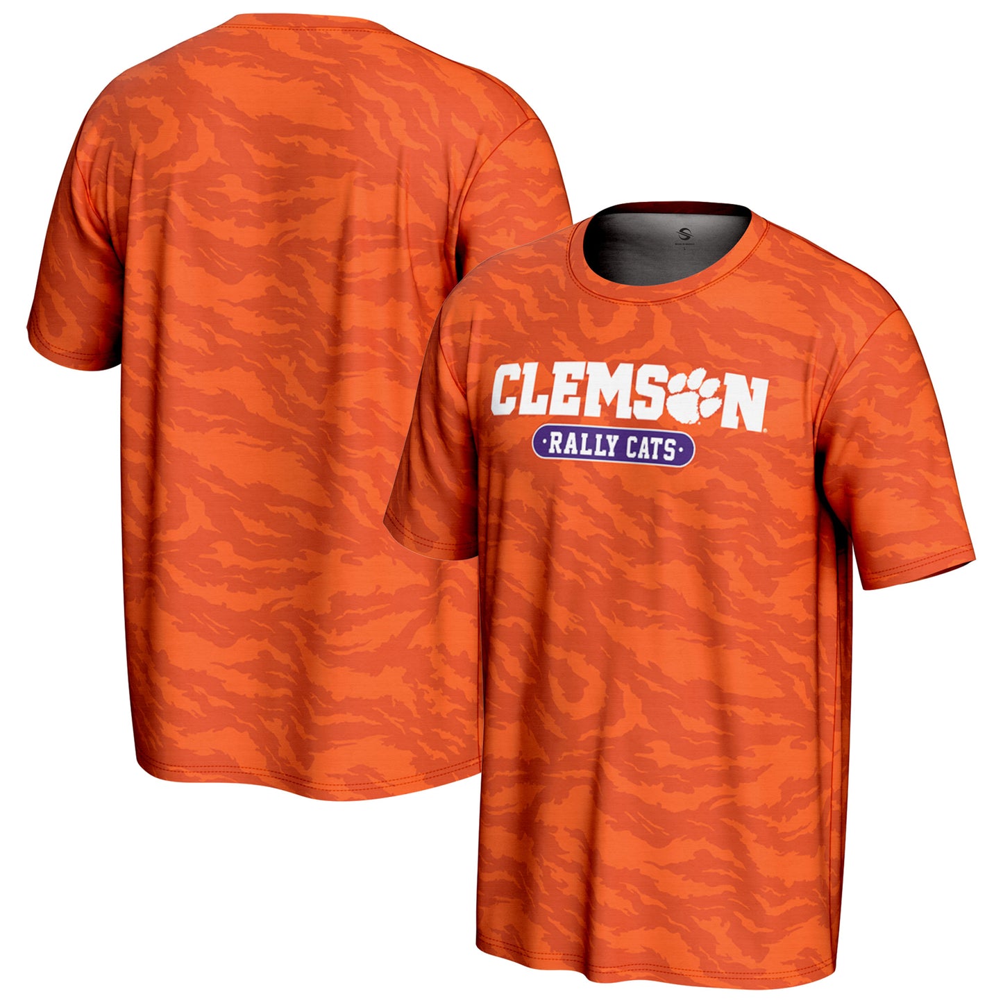 Youth GameDay Greats Orange Clemson Tigers Rally Cats Tiger Print T-Shirt