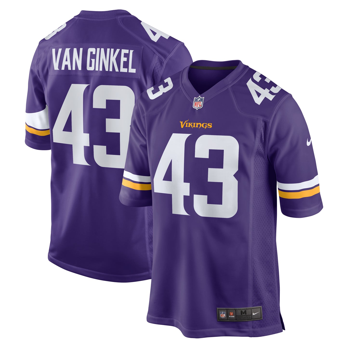 Men's Nike Andrew Van Ginkel  Purple Minnesota Vikings Team Game Jersey