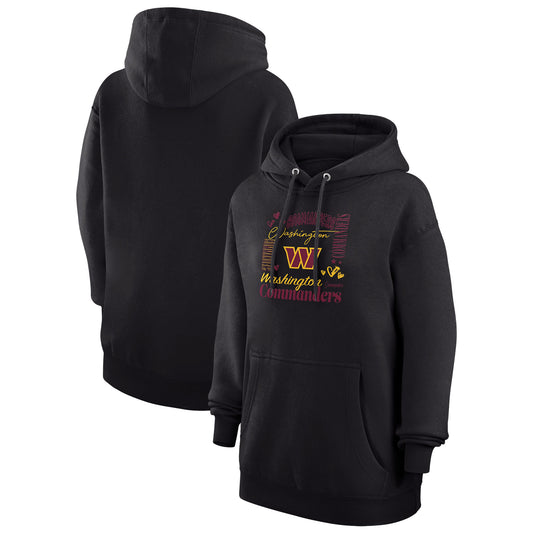 Women's G-III 4Her by Carl Banks Black Washington Commanders Collage Graphic Fleece Pullover Hoodie