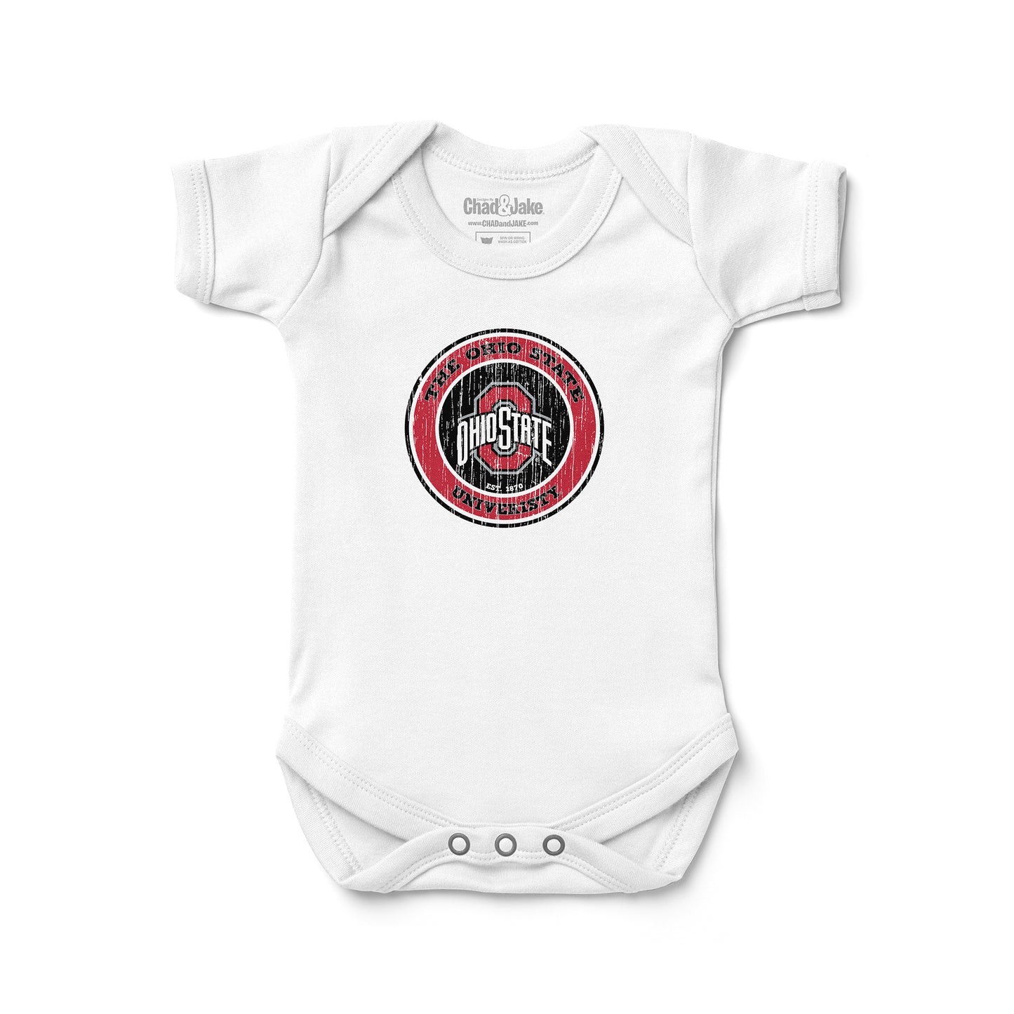 Newborn & Infant Chad & Jake  White Ohio State Buckeyes Hyperlocal Bodysuit