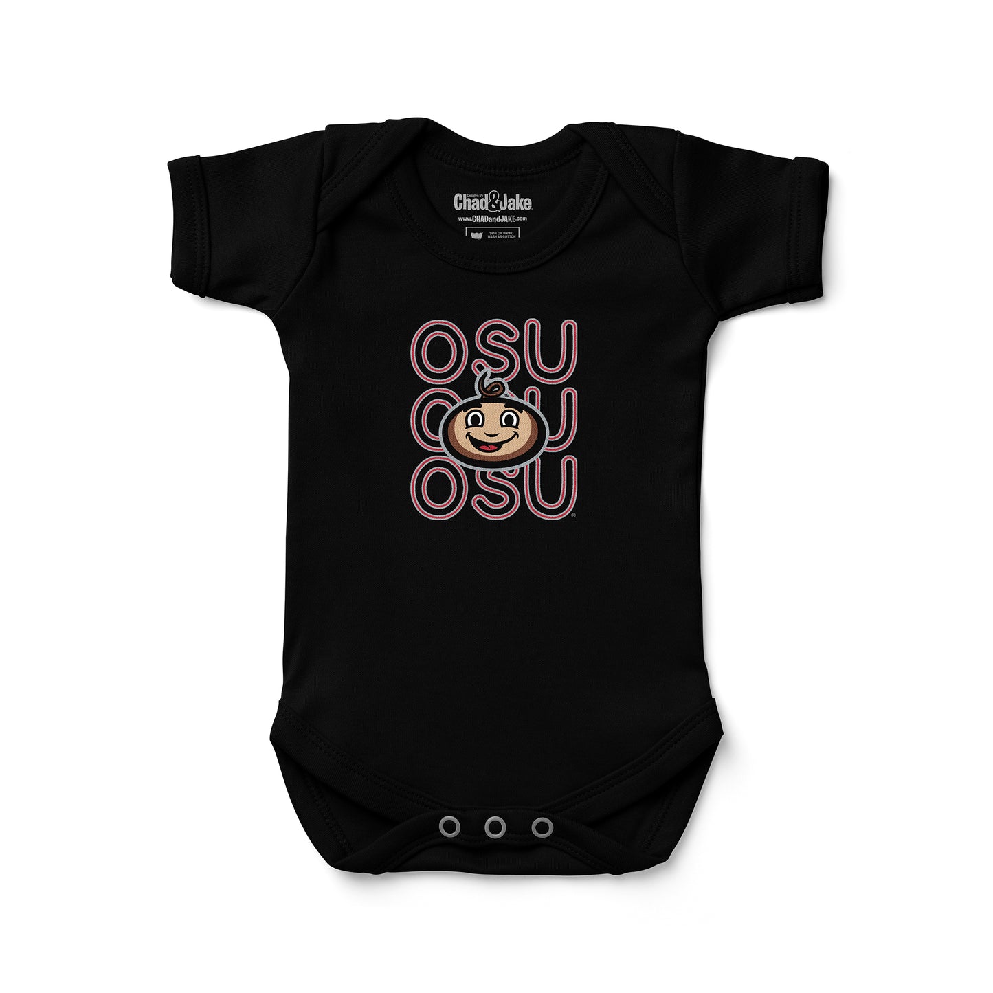 Newborn & Infant Chad & Jake  Black Ohio State Buckeyes Hyperlocal Bodysuit