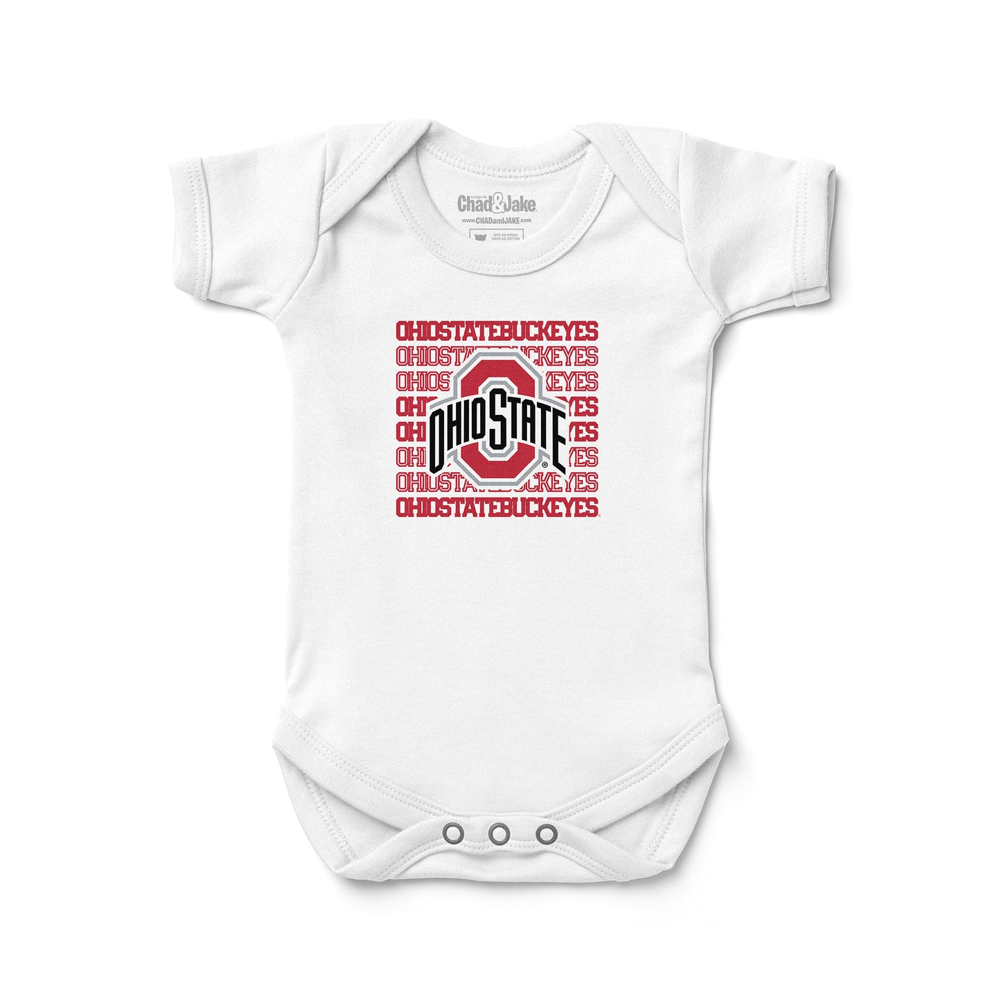 Newborn & Infant Chad & Jake  White Ohio State Buckeyes Classic Bodysuit