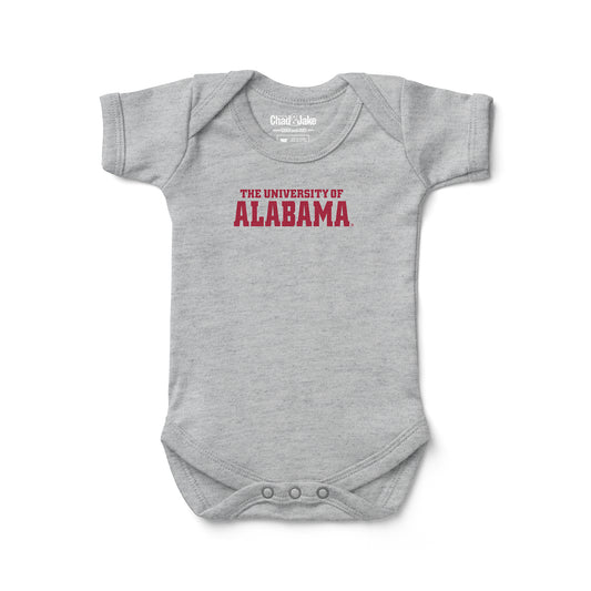 Infant Chad & Jake Heather Gray Alabama Crimson Tide Wordmark Bodysuit