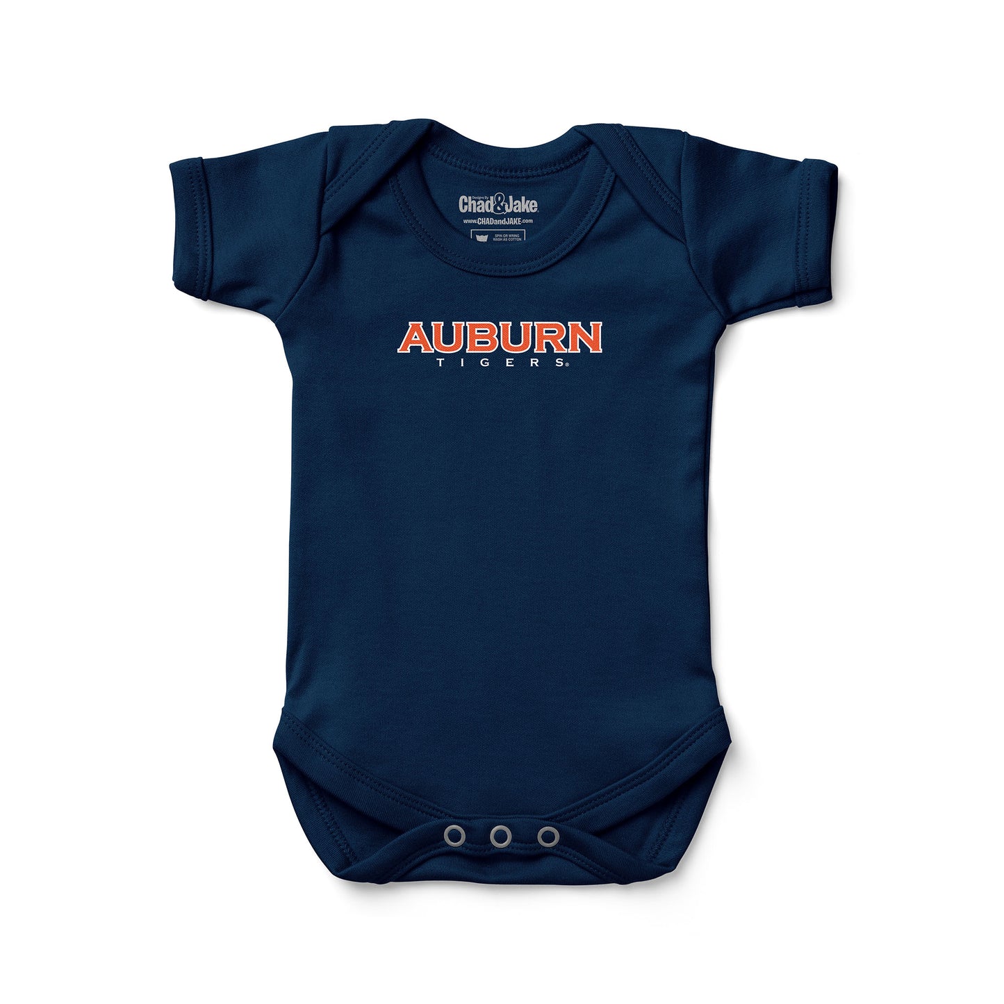 Infant Chad & Jake Navy Auburn Tigers Wordmark Bodysuit