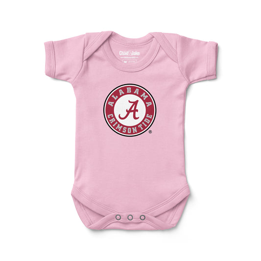 Infant Chad & Jake Pink Alabama Crimson Tide Circle Logo Bodysuit