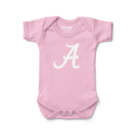 Infant Chad & Jake Pink Alabama Crimson Tide A Logo Bodysuit