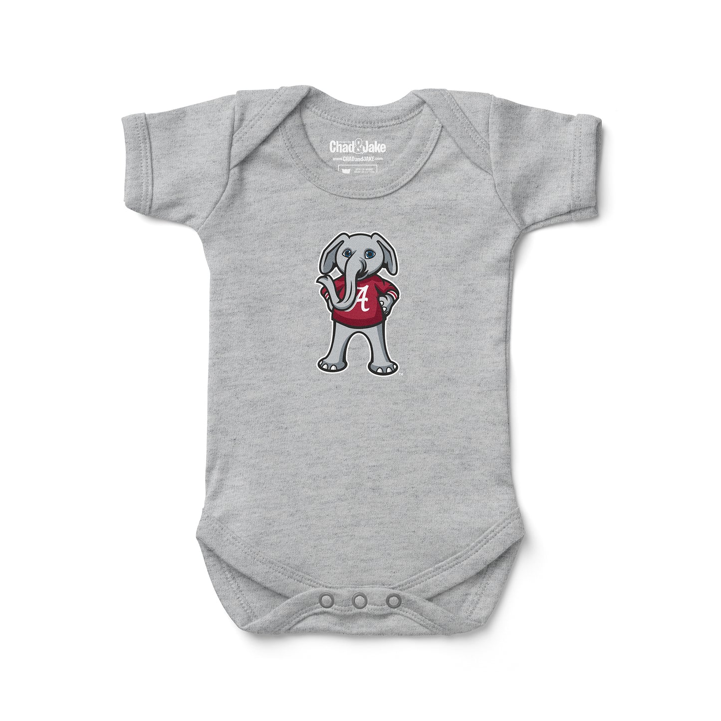 Infant Chad & Jake Heather Gray Alabama Crimson Tide Mascot Bodysuit