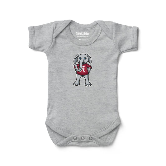 Infant Chad & Jake Heather Gray Alabama Crimson Tide Mascot Bodysuit