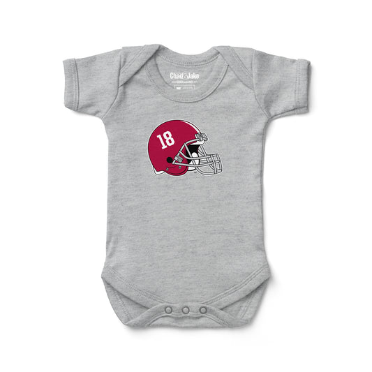 Infant Chad & Jake Heather Gray Alabama Crimson Tide Helmet Bodysuit