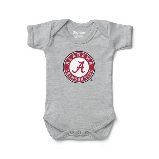 Infant Chad & Jake Heather Gray Alabama Crimson Tide Circle Logo Bodysuit