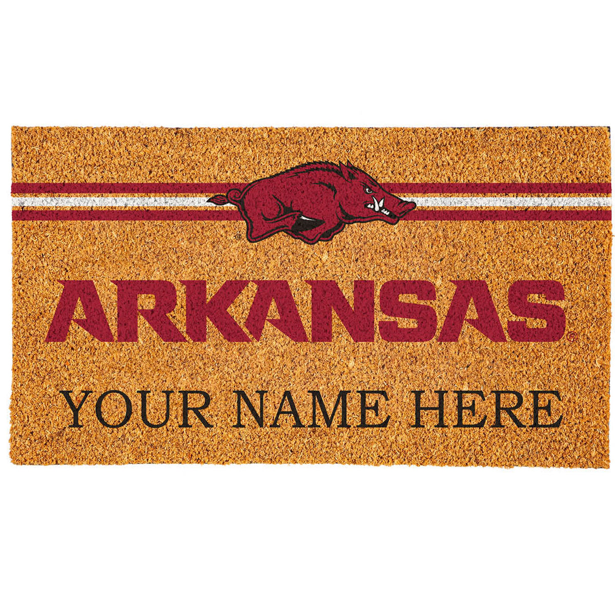 Arkansas Razorbacks 18" x 30" Personalized Coir Doormat