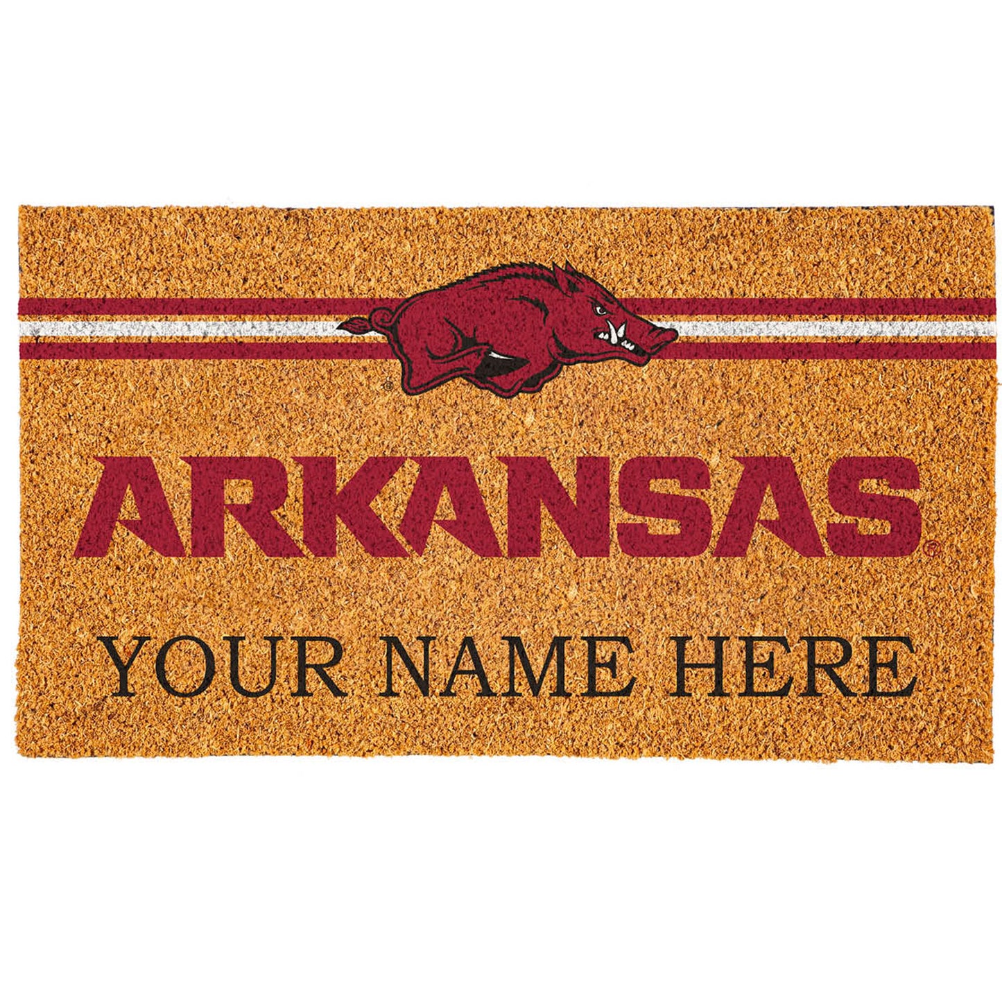Arkansas Razorbacks 18" x 30" Personalized Coir Doormat