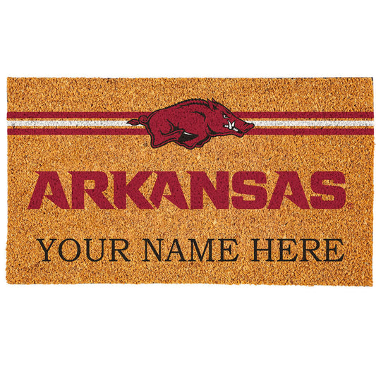Arkansas Razorbacks 18" x 30" Personalized Coir Doormat