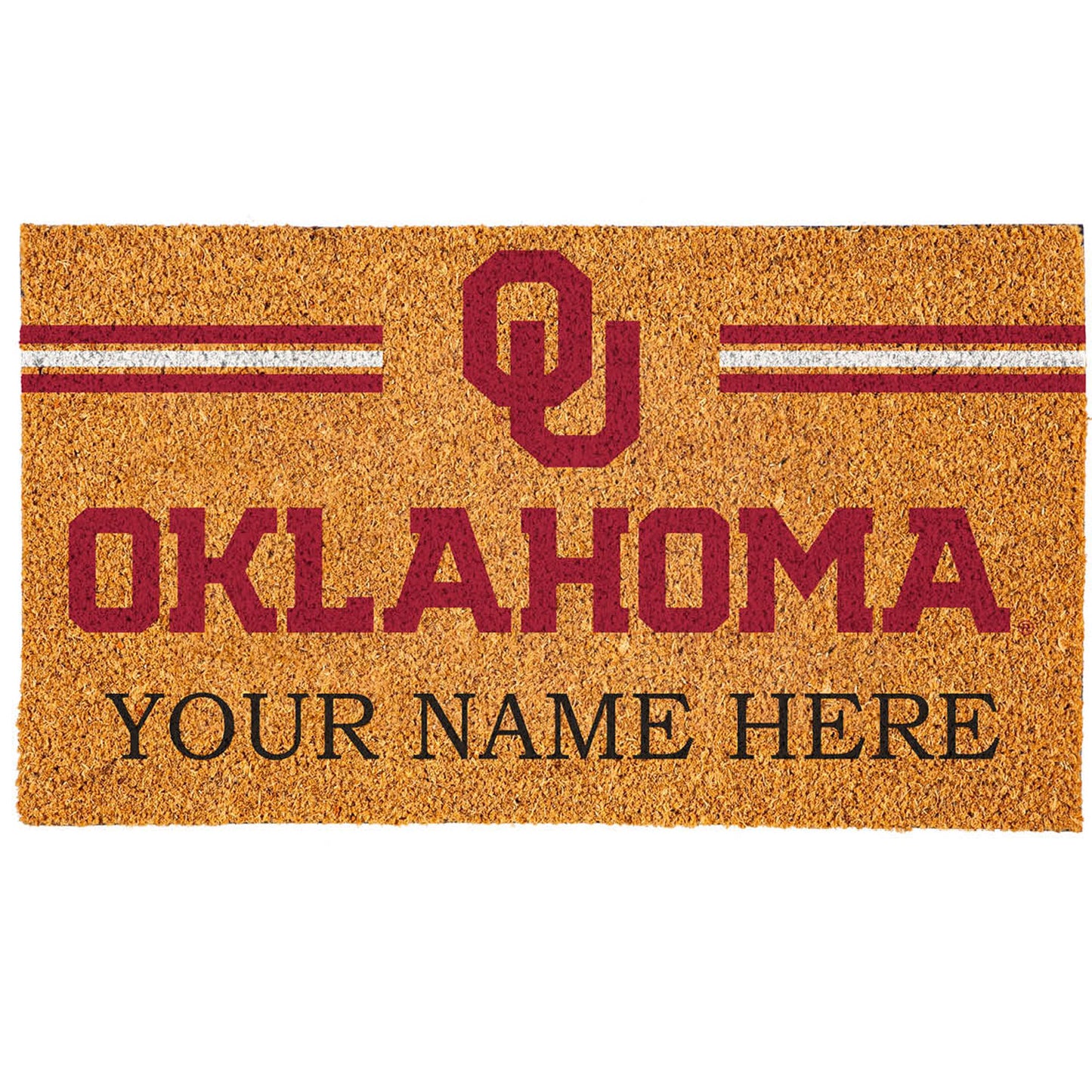 Oklahoma Sooners 18" x 30" Personalized Coir Doormat