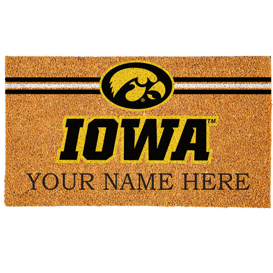 Iowa Hawkeyes 18" x 30" Personalized Coir Doormat