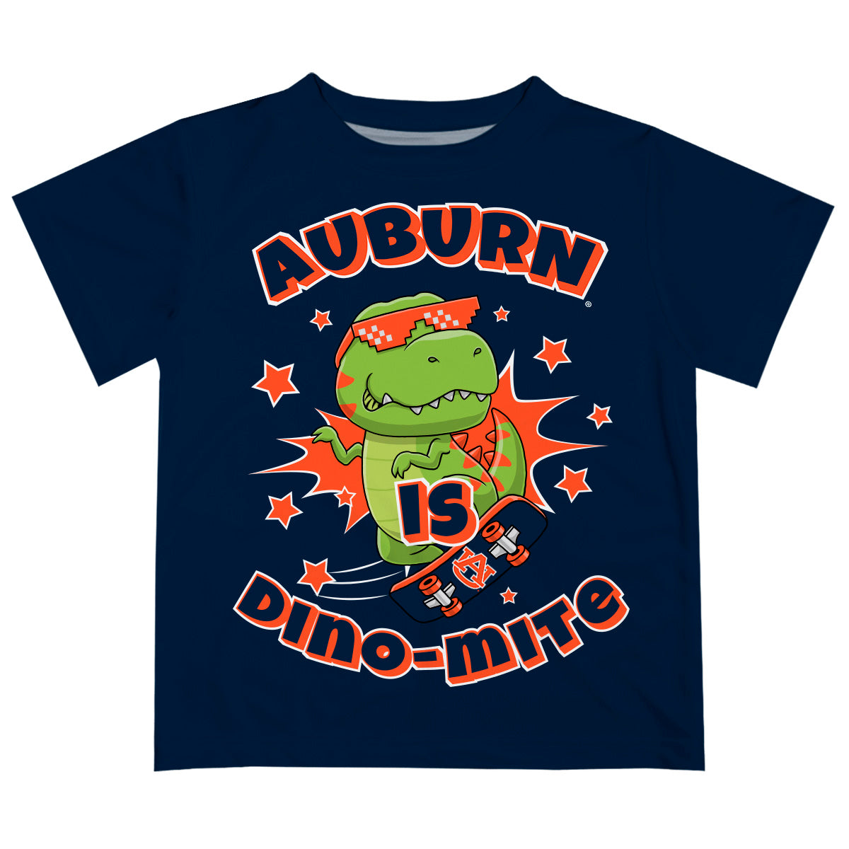 Infant Vive La Fete Navy Auburn Tigers Dino-Mite T-Shirt