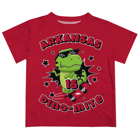 Infant Vive La Fete Cardinal Arkansas Razorbacks Dino-Mite T-Shirt