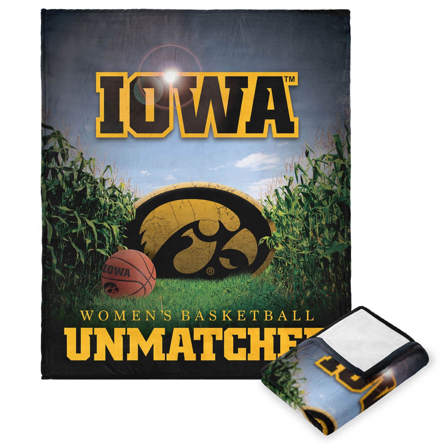 The Northwest Group Iowa Hawkeyes 50" x 60" Women's Basketball Unmatched Silk Touch Sherpa Throw Blanket