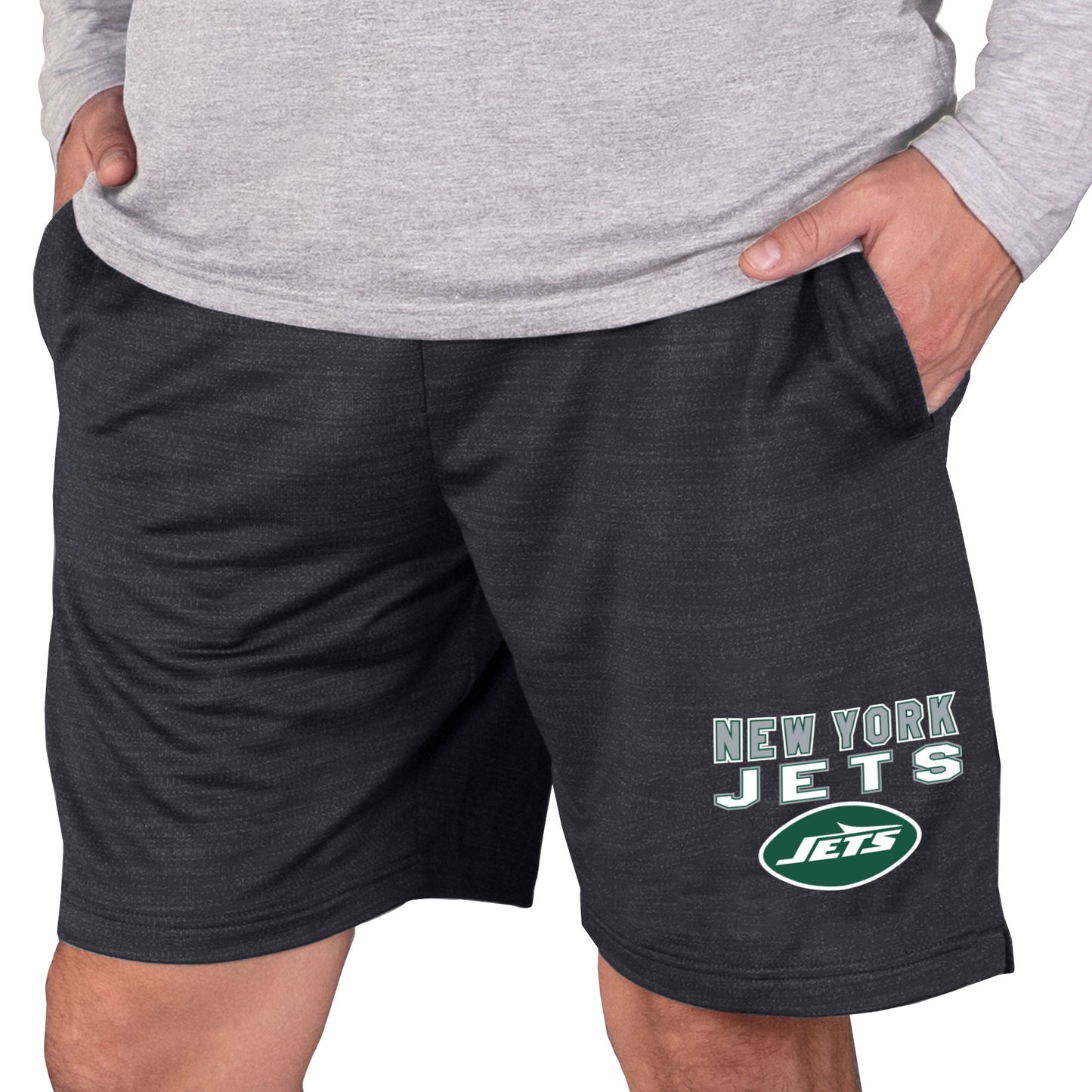 Men's Concepts Sport Charcoal New York Jets Bullseye Knit Jam Shorts