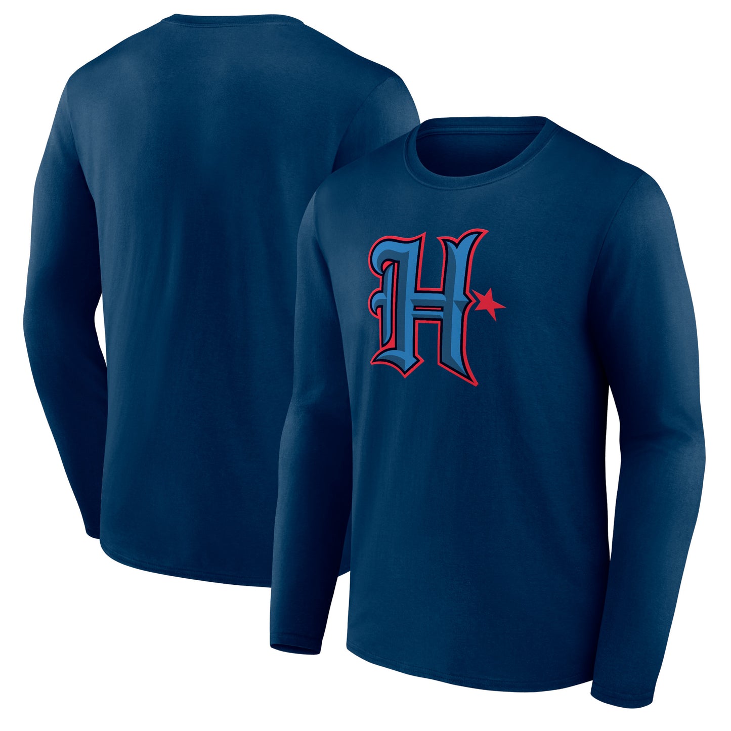 Men's  Navy Houston Texans Secondary Logo Long Sleeve T-Shirt