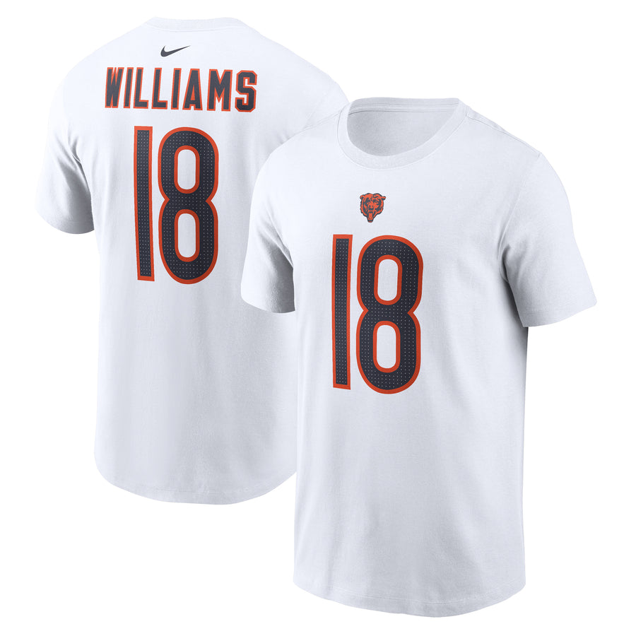 Men's Nike Caleb Williams White Chicago Bears 2024 NFL Draft First Round Pick Fuse Name & Number T-Shirt