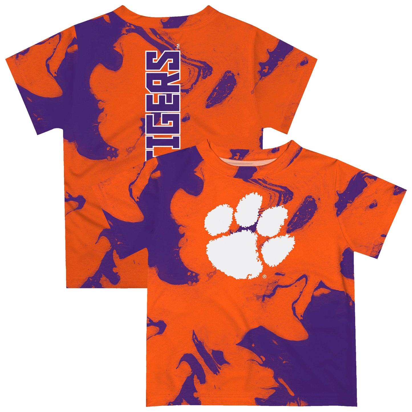 Infant Vive La Fete Orange/Purple Clemson Tigers Marble Print T-Shirt