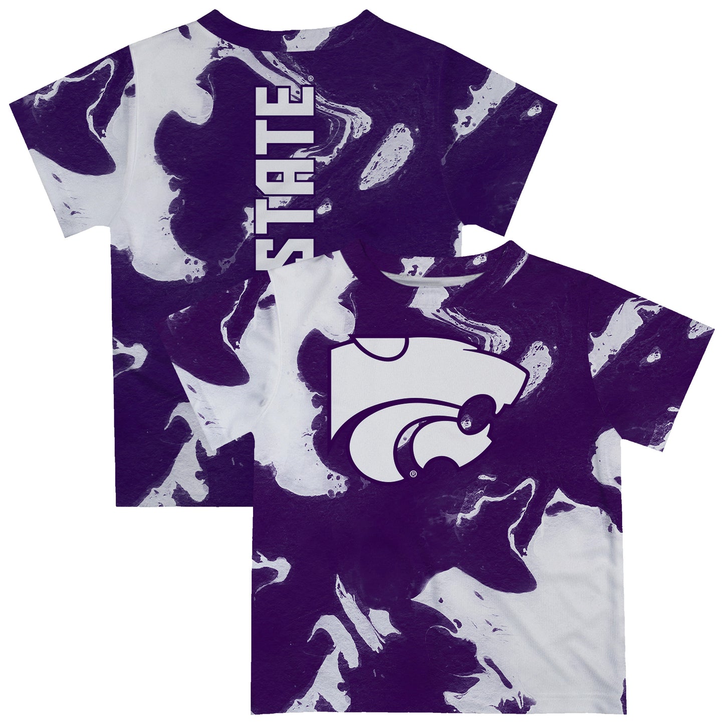 Infant Vive La Fete Purple/White Kansas State Wildcats Marble Print T-Shirt