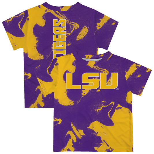 Infant Vive La Fete Purple/Gold LSU Tigers Marble Print T-Shirt