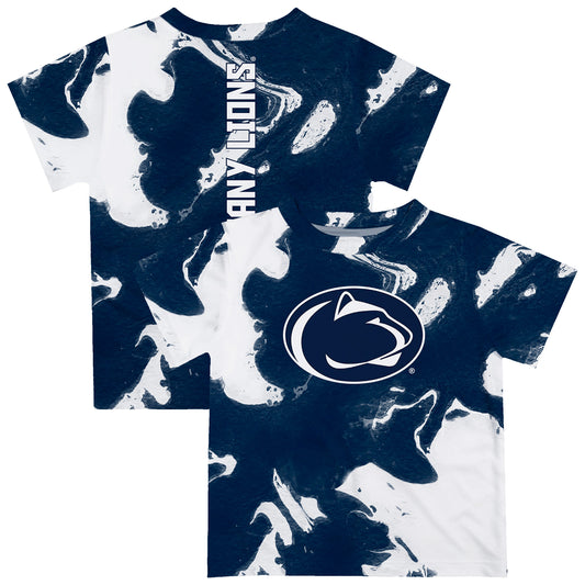 Infant Vive La Fete Navy/White Penn State Nittany Lions Marble Print T-Shirt