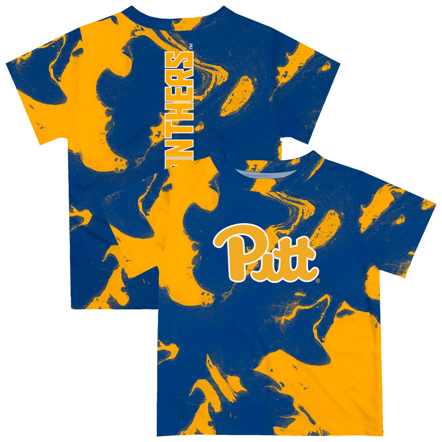 Toddler Vive La Fete Royal/Gold Pitt Panthers Marble Print T-Shirt