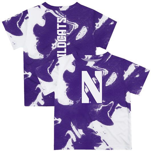 Toddler Vive La Fete Purple/White Northwestern Wildcats Marble Print T-Shirt