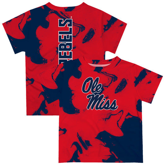 Toddler Vive La Fete Red/Navy Ole Miss Rebels Marble Print T-Shirt