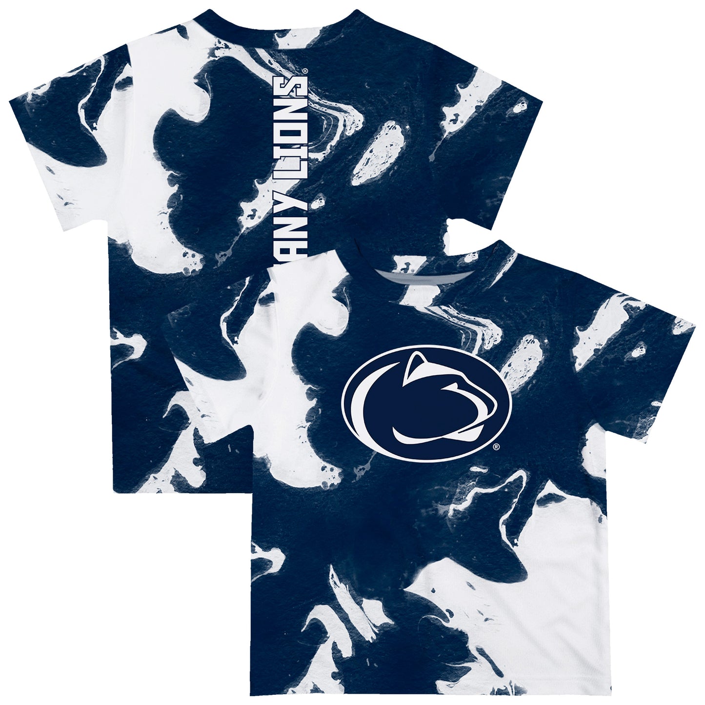 Toddler Vive La Fete Navy/White Penn State Nittany Lions Marble Print T-Shirt