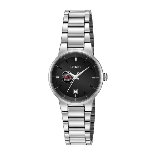 Women's Citizen Watch  Silver South Carolina Gamecocks Black Dial Stainless Steel Watch