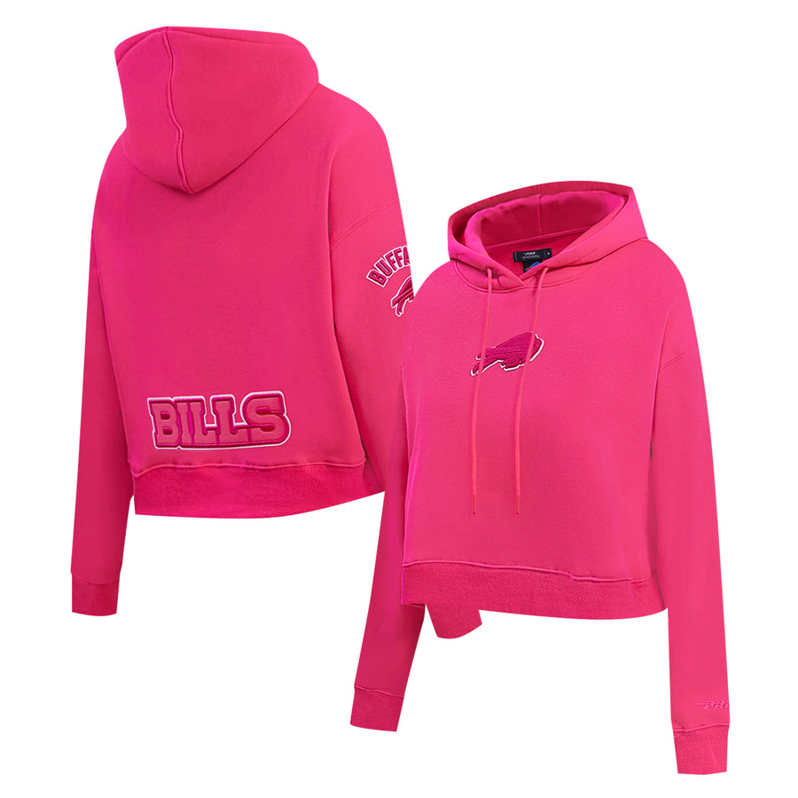 Women's Pro Standard Pink Buffalo Bills Triple Pink Cropped Fleece Pullover Hoodie