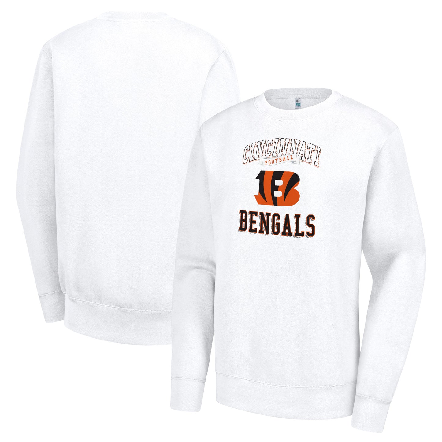 Women's G-III 4Her by Carl Banks White Cincinnati Bengals Team Logo Graphic Tri-Blend Pullover Sweatshirt