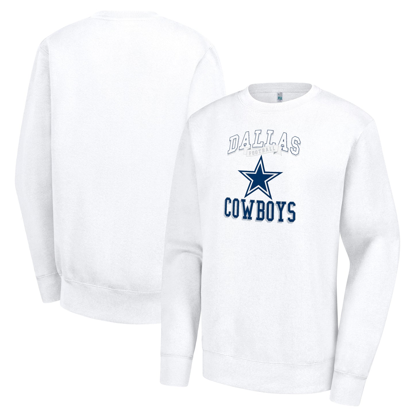 Women's G-III 4Her by Carl Banks White Dallas Cowboys Team Logo Graphic Tri-Blend Pullover Sweatshirt