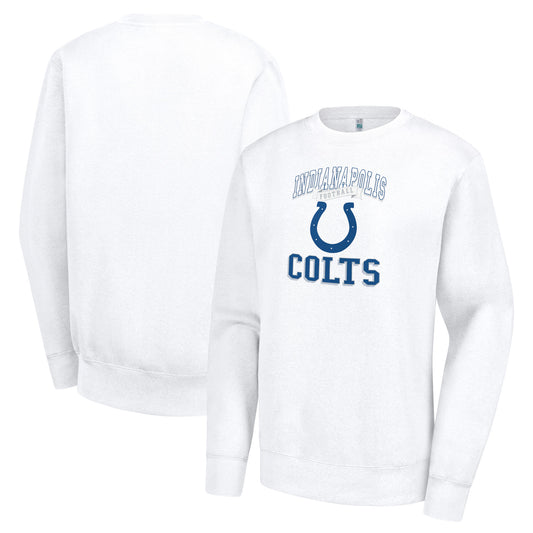 Women's G-III 4Her by Carl Banks White Indianapolis Colts Team Logo Graphic Tri-Blend Pullover Sweatshirt